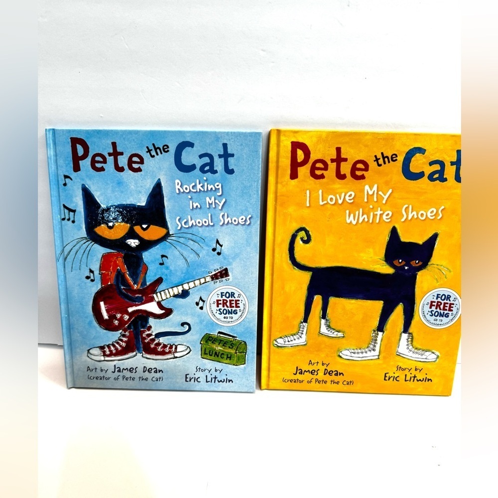 2 Pete the Cat Books Walking in My School Shoes I Love My White Shoes by Litwin
